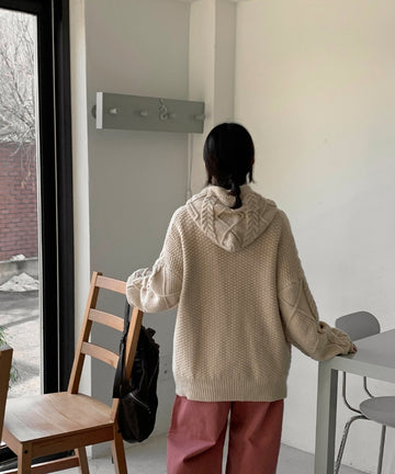 Hellburn Duffel Cable Hood Cardigan